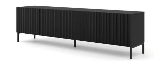 ArtBm Tv stolík WAVE 200 | 4D Prevedenie: Biela mat / čierne nohy