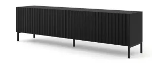ArtBm Tv stolík WAVE 200 | 4D Prevedenie: Biela mat / čierne nohy