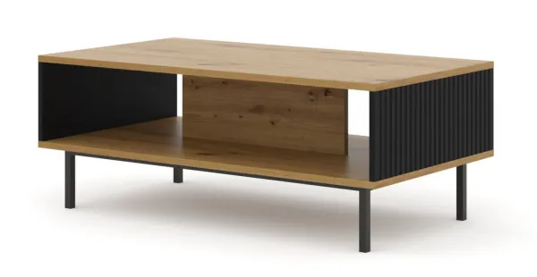 ARTBm Konferenčný stolík RAVENNA B 90 | dub artisan / čierna matná Prevedenie: Dub artisan / čierna matná  / čierne nohy
