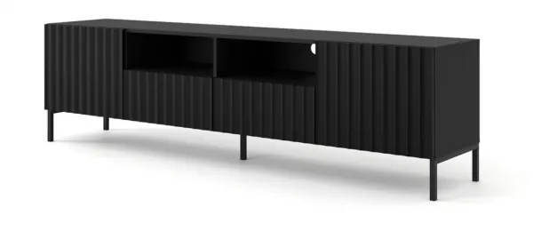ArtBm Tv stolík WAVE 200 | 2D2S Prevedenie: Biela mat / čierne nohy