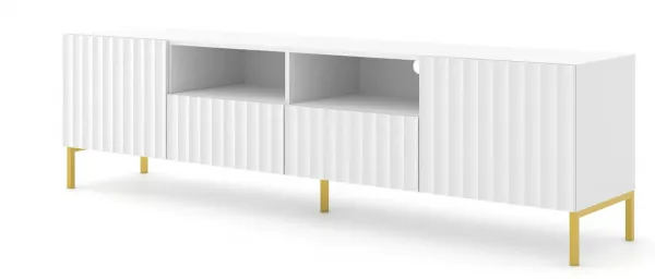 ArtBm Tv stolík WAVE 200 | 2D2S Prevedenie: Biela mat / čierne nohy