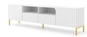 ArtBm Tv stolík WAVE 200 | 2D2S Prevedenie: Biela mat / čierne nohy