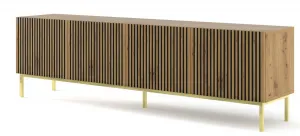 ArtBm TV stolík RAVENNA F 4D 200  | dub artisan Prevedenie: Dub artisan / čierna kovová podnož