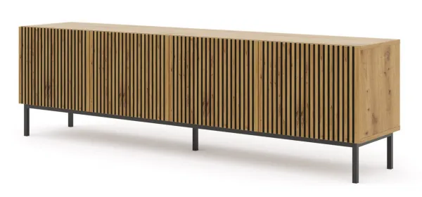 ArtBm TV stolík RAVENNA F 4D 200  | dub artisan Prevedenie: Dub artisan / zlatá kovová podnož