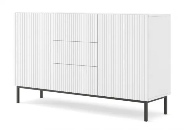 ARTBm Komoda RAVENNA B 2D3S 150 | biela matná Prevedenie: Biela matná / čierne nohy