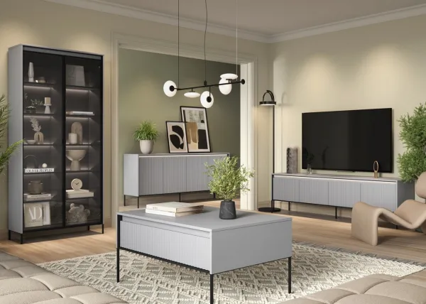 Dig-net nábytok Komoda SWING TR-01 s LED osvetlením | sivá
