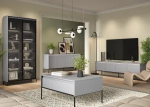 Dig-net nábytok Komoda SWING TR-01 s LED osvetlením | sivá