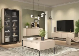 Dig-net nábytok Komoda SWING TR-04 s LED osvetlením | béžová
