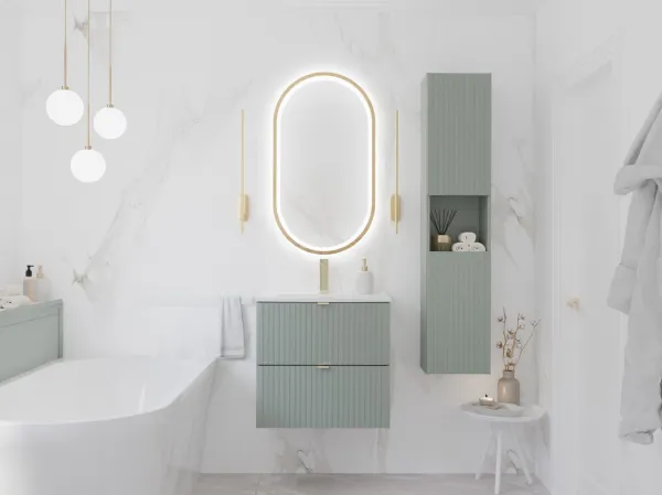 ArtCom Vysoká skrinka do kúpeľne LINE Reed Green 80-03-2D