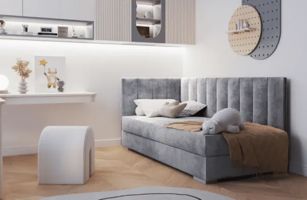 ArtBed Detská posteľ COIMBRA III | sivá 90 x 200 cm Prevedenie: pravé