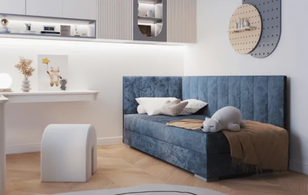 ArtBed Detská posteľ COIMBRA III | modrá 90 x 200 cm Prevedenie: pravé