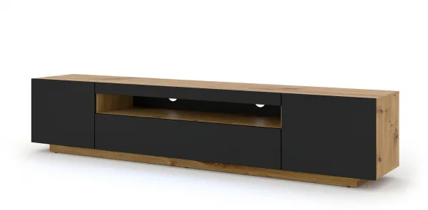 ARTBm Obývacia stena AURA | dub artisan/čierny mat