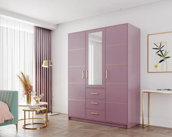 ArtStol Šatníková skriňa BALI 2 D3 | fialová