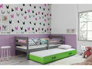 BMS Detská posteľ s prístelkou ERYK 2 FARBA: Grafit, ROZMER: 90 x 200 cm, DOPLNKOVÁ FARBA: Biela