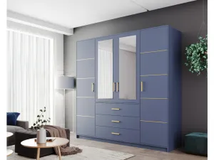 ArtStol Šatníková skriňa BALI 2 D4 s nadstavcom | modrá
