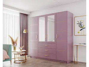 ArtStol Šatníková skriňa BALI 2 D4 s nadstavcom | fialová