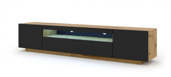 ArtBm TV stolík AURA 200 | dub artisan/čierny mat