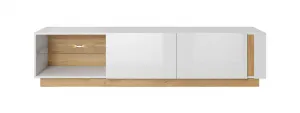 ArtLas TV stolík ARTENS 187 s LED | dub grandson/biely lesk