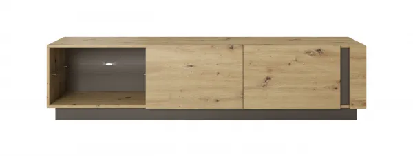ArtLas TV stolík ARTENS 187 s LED | dub grandson/biely lesk