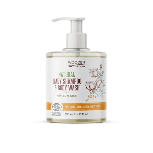 Detský sprchový gél a šampón Wooden Spoon Cotton Kiss 300 ml