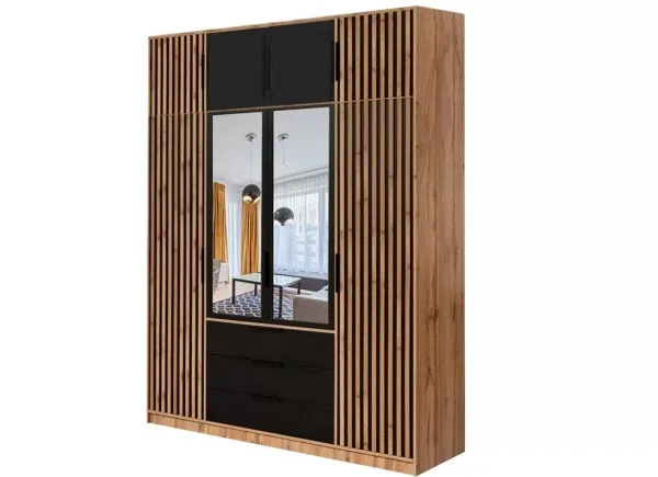 ArtStol Nadstavec ku skrini BALI LUX D4 | dub wotan/čierna