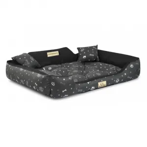 JAKS Vodeodolný pelech pre psa strieborné kosti Kingdog Pelech veľkosti: 75 x 65 cm