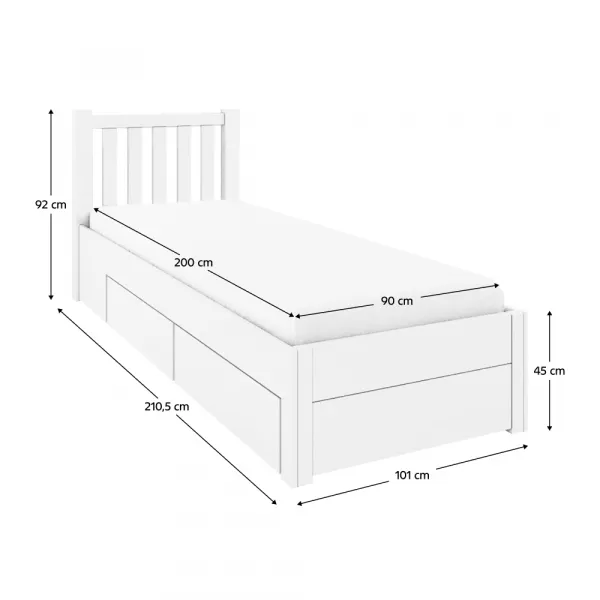 Posteľ s úložným priestorom LUSY Tempo Kondela 90 cm