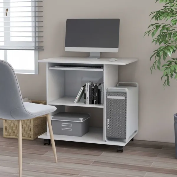 PC stôl na kolieskach 80x50 cm Dekorhome Černá