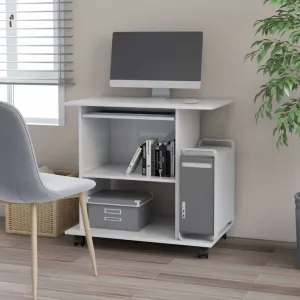 PC stôl na kolieskach 80x50 cm Dekorhome Černá