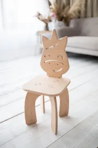 Woodisio Detská stolička Animal buk Farba: Prírodné drevo, Variant: Macko