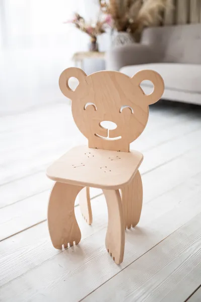 Woodisio Detská stolička Animal buk Farba: Prírodné drevo, Variant: Koník