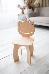 Woodisio Detská stolička Animal buk Farba: Prírodné drevo, Variant: Macko