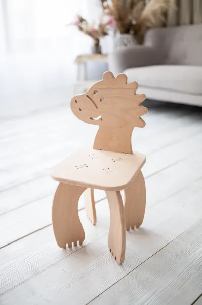 Woodisio Detská stolička Animal buk Farba: Prírodné drevo, Variant: Macko
