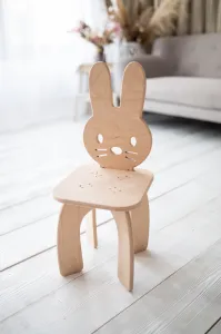Woodisio Detská stolička Animal buk Farba: Prírodné drevo, Variant: Macko