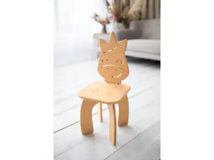 Woodisio Detská stolička Animal buk Farba: Prírodné drevo, Variant: Macko