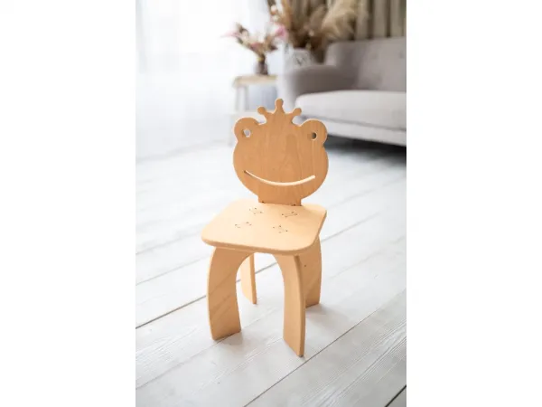 Woodisio Detská stolička Animal buk Farba: Prírodné drevo, Variant: Macko