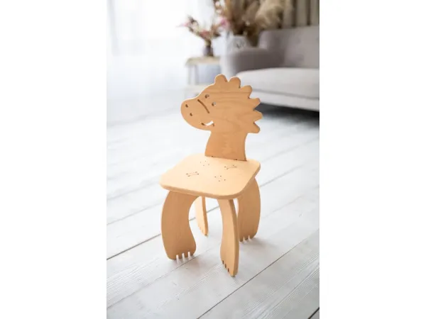 Woodisio Detská stolička Animal buk Farba: Prírodné drevo, Variant: Macko