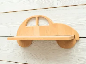 Detská polička v tvare auta Woodisio Auto buk Farba: Prírodné drevo, Variant: Mini