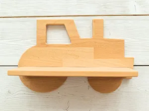Detská polička v tvare traktora Woodisio Traktor buk Farba: Prírodné drevo, Variant: Mini