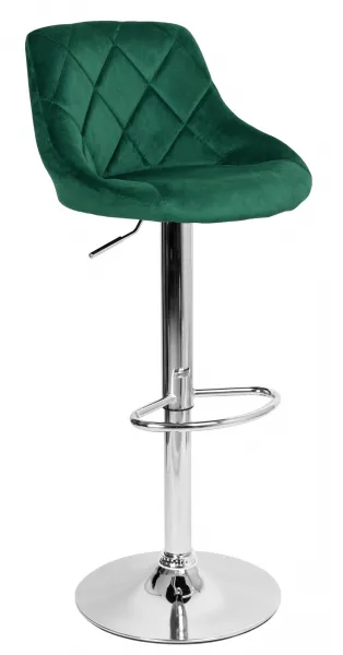 Cydro chrómovo zelený Velvet bar hocker