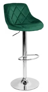 Cydro chrómovo zelený Velvet bar hocker