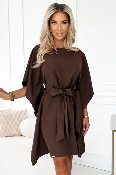 Numoco Dámske šaty  OVER SIZE 287-7 Farba: Modrá, Veľkosť: S/M
