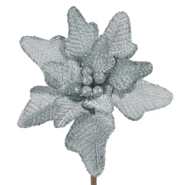 ArtFir Vianočný kvet 61A | strieborná 20 cm