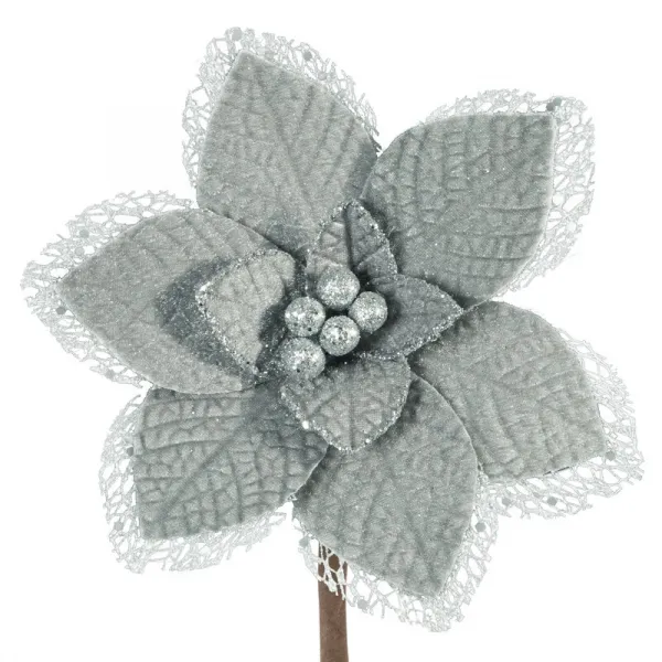 ArtFir Vianočný kvet 57A | sivá 16 cm