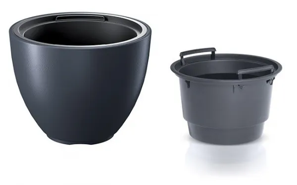 Prosperplast Květináč s vkladem HEOSE III antracitový, varianta 46,9 cm
