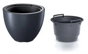 Prosperplast Květináč s vkladem HEOSE III antracitový, varianta 46,9 cm