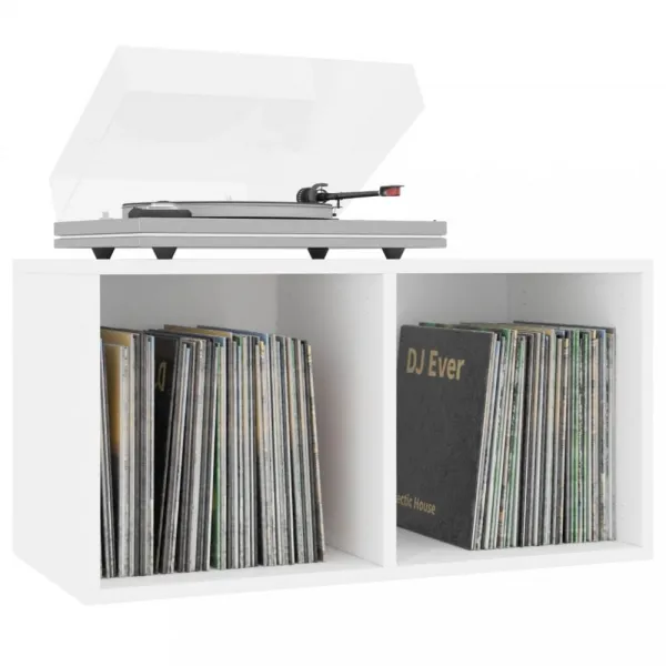 Úložný box na LP dosky drevotrieska Dekorhome Černá