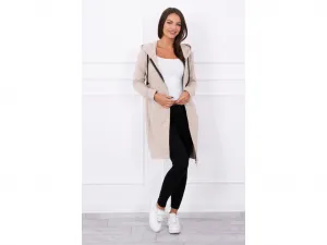 Kesi Dámska dlhá mikina na zips s kapucňou – rôzne farby Farba: Púdrová, Veľkosť: UNI