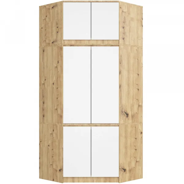 Ak furniture Nástavec na rohovou šatní skříň CLP 100 cm dub artisan/bílý