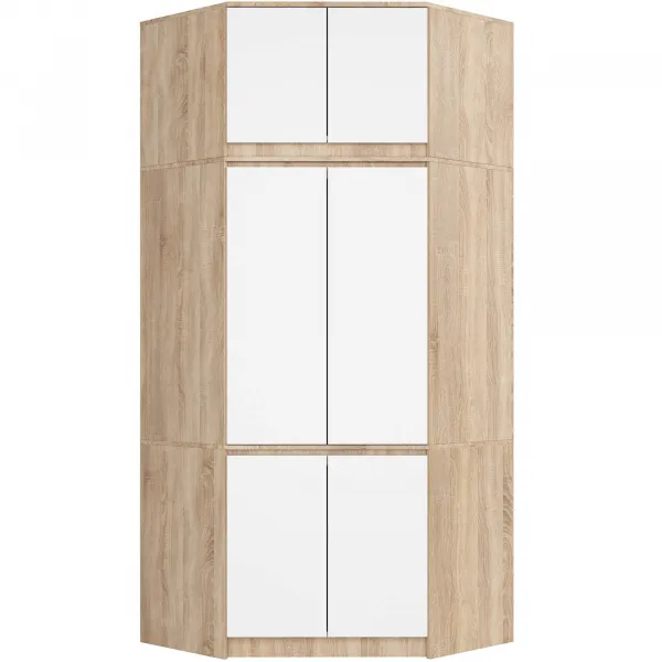 Ak furniture Nástavec na rohovou šatní skříň CLP 100 cm dub sonoma/bílá